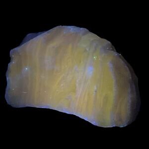 Yellow Depression Milk Glass Art Glass Cullet Manganese Glow Slag Glass #4GX164